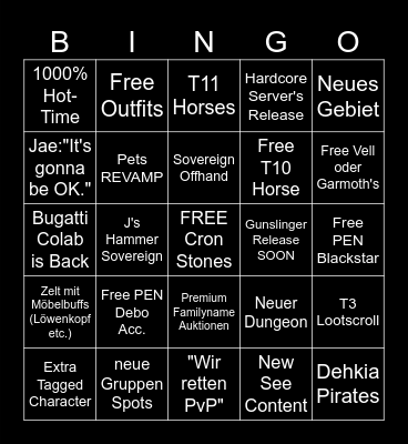 BDO Calpehon Ball Bingo Card