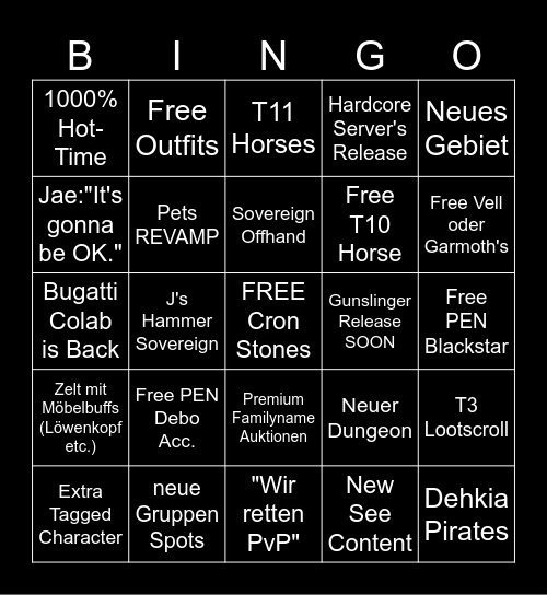 BDO Calpehon Ball Bingo Card