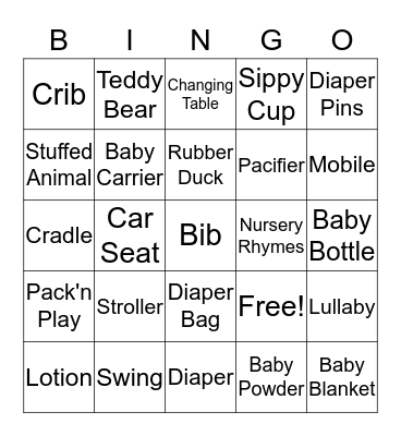 Baby Katzman  Bingo Card