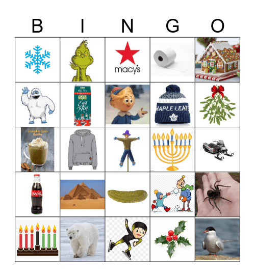 Winter Holidays, 2024 Bingo Card
