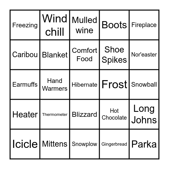 WINTER BINGO Card