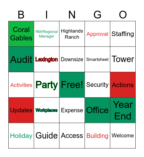 Workplace Ops Bingo Card