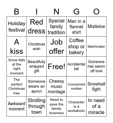 Christmas Movie Bingo Card