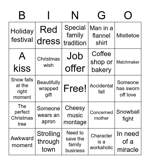 Christmas Movie Bingo Card