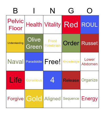 Prosperity Bingo Card