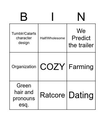 Heckin Wholesome Time Buddies! Bingo Card