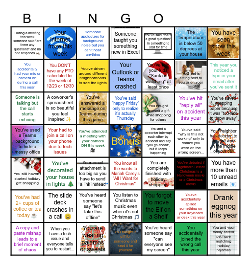 CIDM Holiday Bingo Card