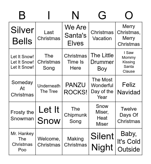 Christmas Extravaganza Bingo Card