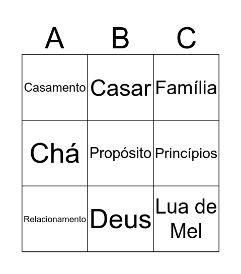 Chá da Vanessa Bingo Card