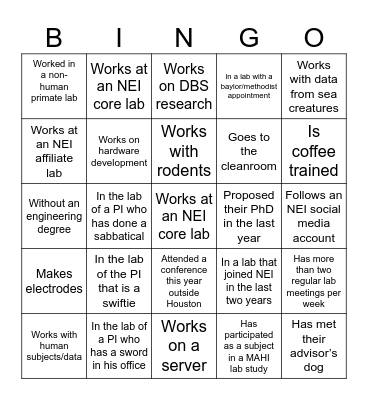 Someone who... Bingo Card