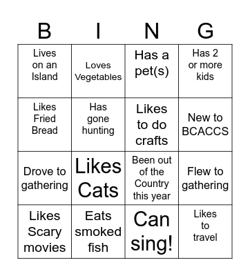 BCACCS STAFF BINGO Card