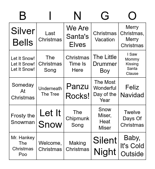 Christmas Extravaganza Bingo Card