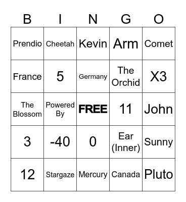 Portal Bingo Card
