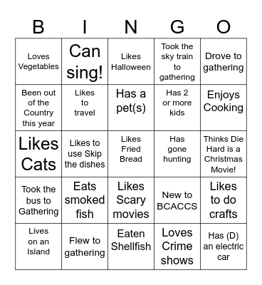 BCACCS STAFF BINGO Card