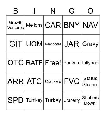All Hands Product Bingo Card