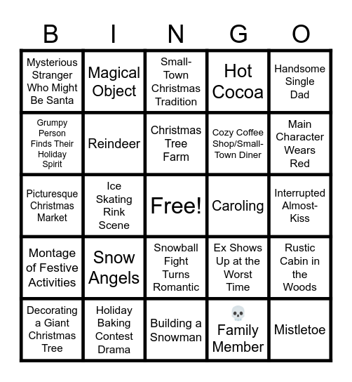 Holiday Movie Bingo Card