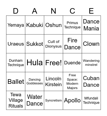 Dancing Through Lifeeeee Bingo Card
