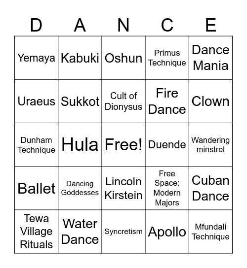 Dancing Through Lifeeeee Bingo Card