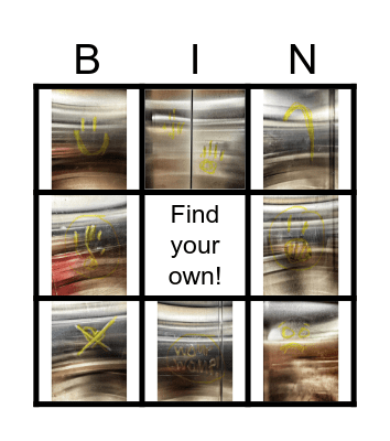 St Al's Elevator Finger Art BIN(GO) Bingo Card