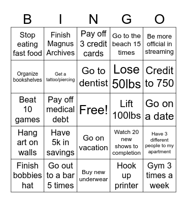 2025 Bingo Card
