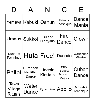 Dancing Through Lifeeeee Bingo Card