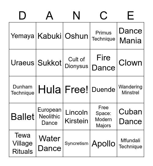 Dancing Through Lifeeeee Bingo Card