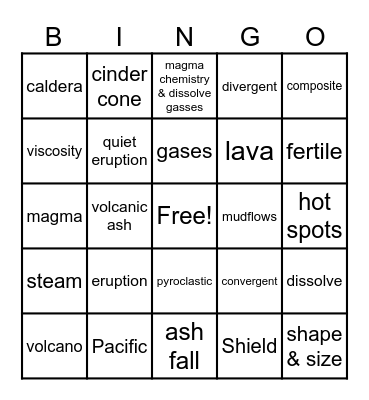 VOLCABO Bingo Card