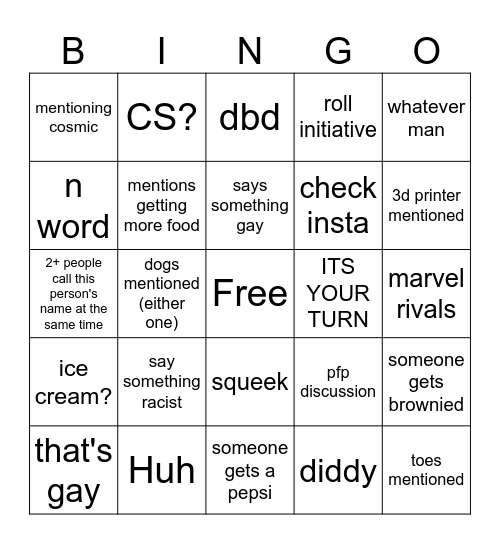 everyone Bingo Card