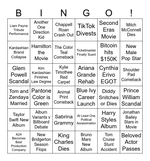 2025 Bingo Card