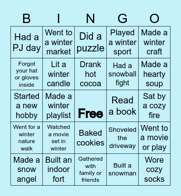 Winter Bingo Card