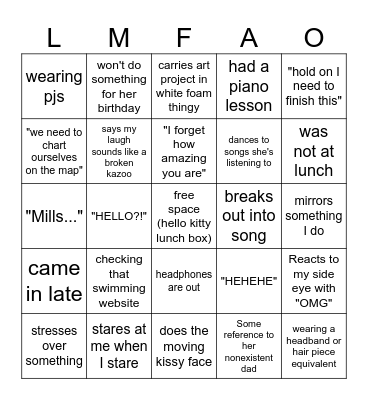 Natalia Bingo Card