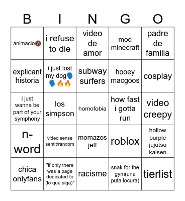 ig reels Bingo Card