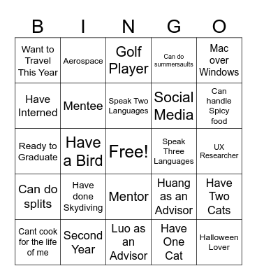 HFES Bingo Card