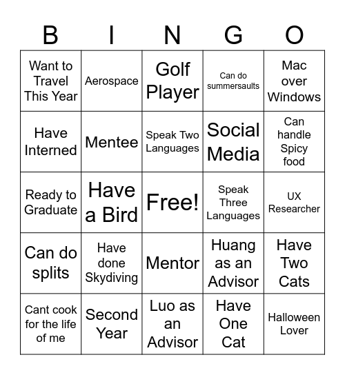 HFES Bingo Card