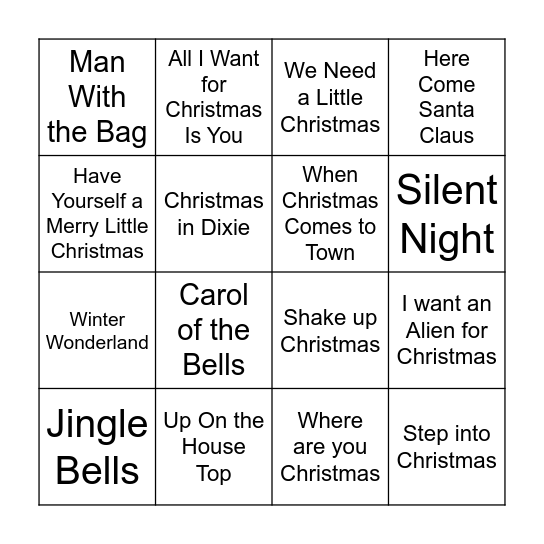 Merry Christmas II Bingo Card