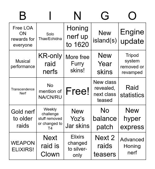 Shark's 100% Insider Info Bingo Card