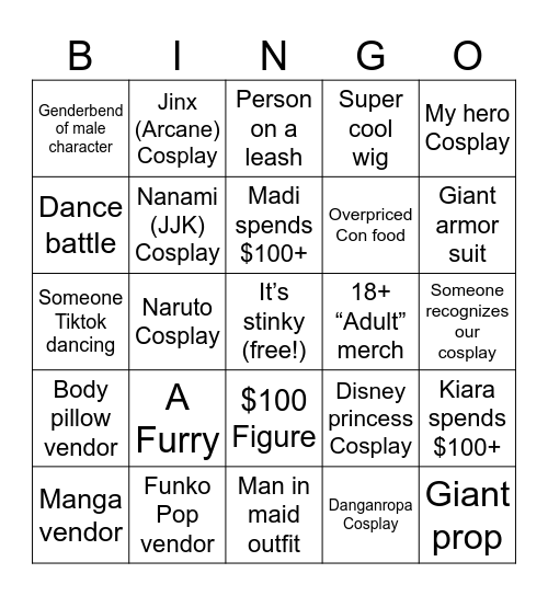 HolMat Bingo Card Bingo Card