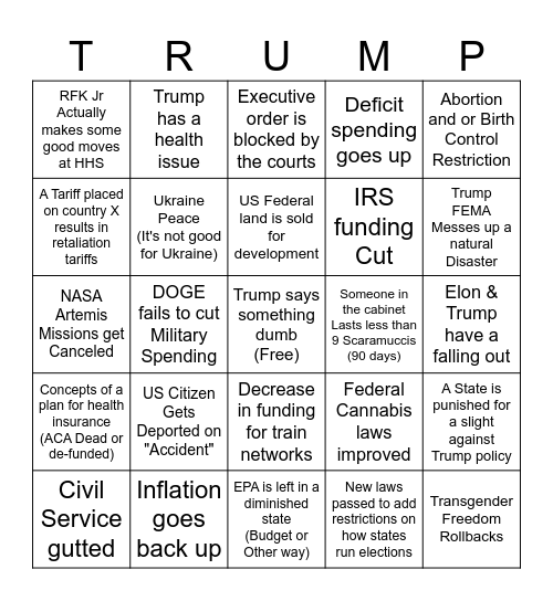 Second Term Bingo Card