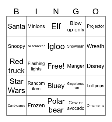 Christmas Bingo Card