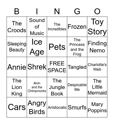 MOVIE BINGO Card