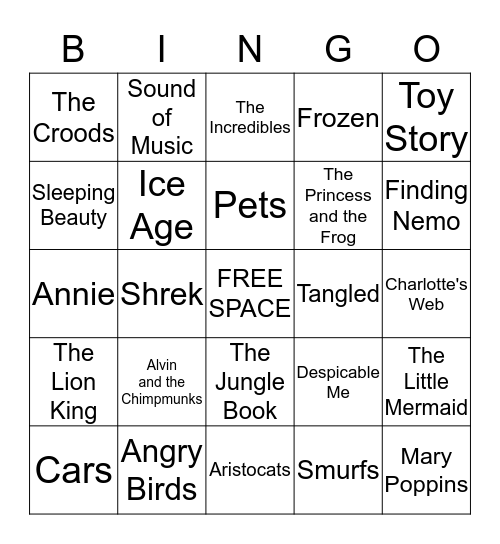 MOVIE BINGO Card