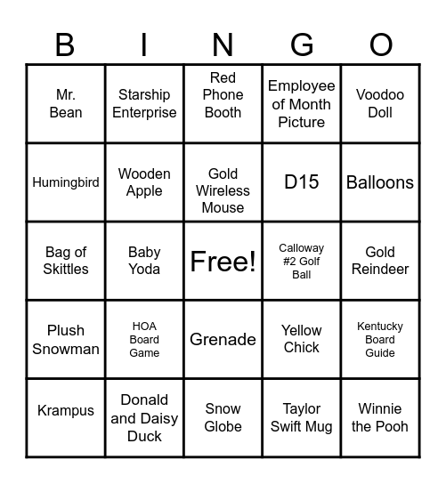 KAMAN & CUSIMANO Bingo Card