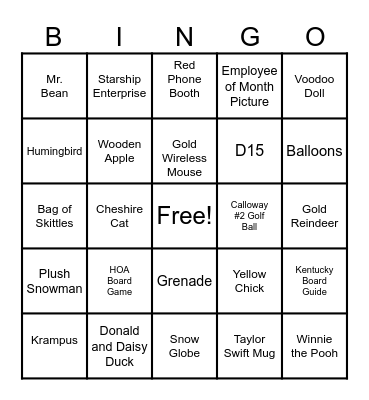 KAMAN & CUSIMANO Bingo Card