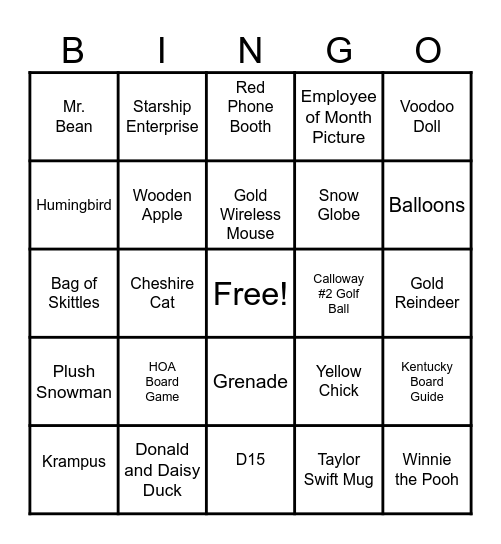 KAMAN & CUSIMANO Bingo Card