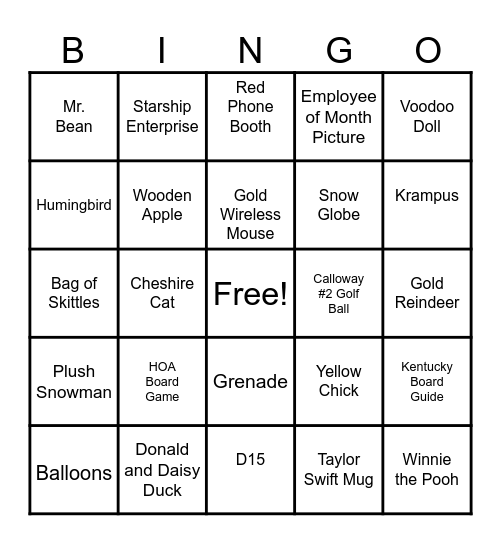 KAMAN & CUSIMANO Bingo Card