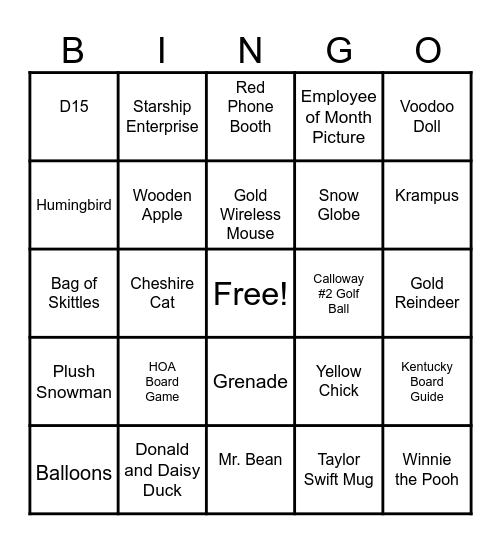 KAMAN & CUSIMANO Bingo Card