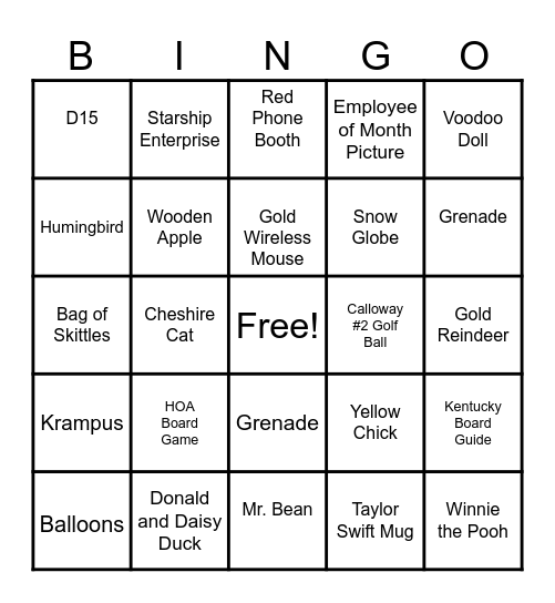 KAMAN & CUSIMANO Bingo Card