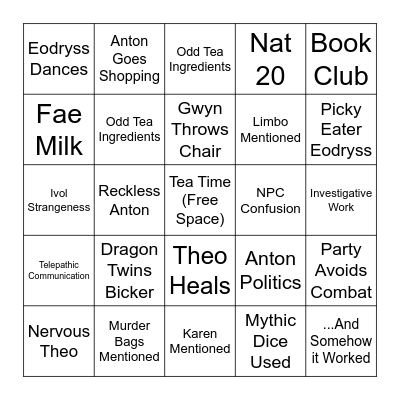 Faithful Expedition Bingo Card