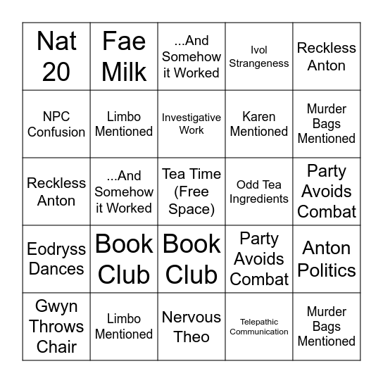 Faithful Expedition Bingo Card