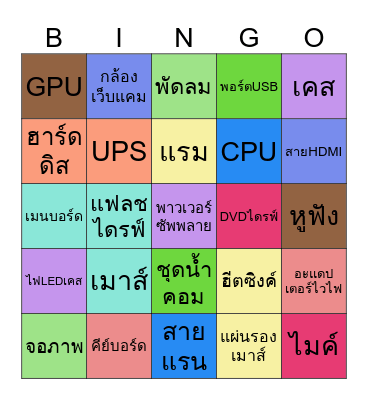 Bingo Computer Bingo Card